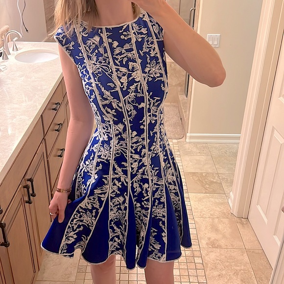 Tadashi Shoji Neoprene Embroidered Dress - Picture 3 of 9